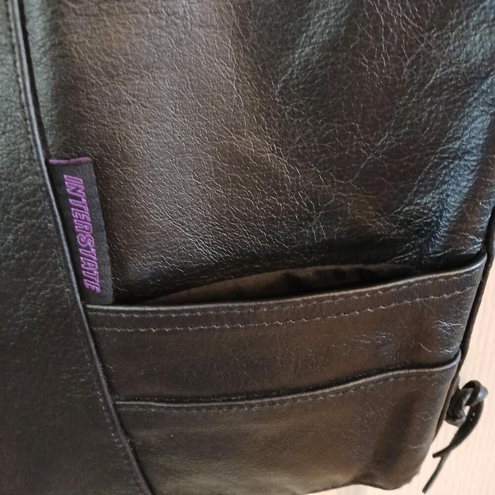 Black Interstate Leather Snap-Up Lined Biker Vest… - image 3